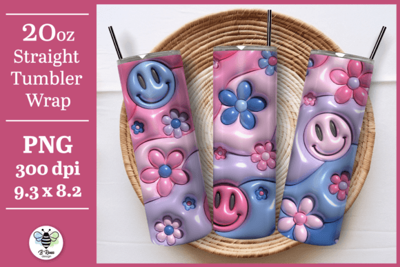 3D Inflated Puff Tumbler Wrap for Crafts and Graphics