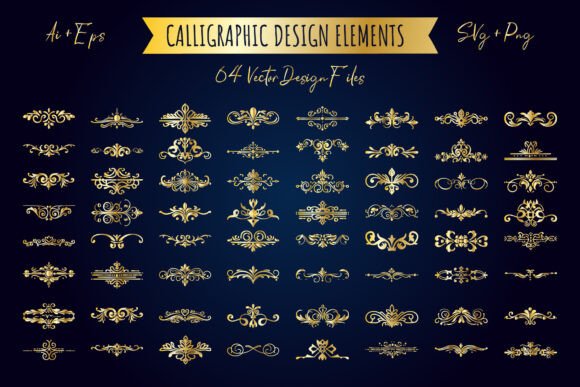 Calligraphy Retro Swirl Ornaments Vector for Decorative Graphics