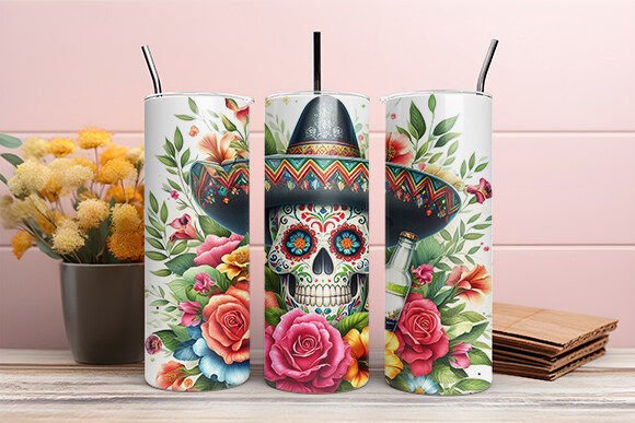 Cinco De Mayo Floral Tumbler Wrap Graphics for Crafts