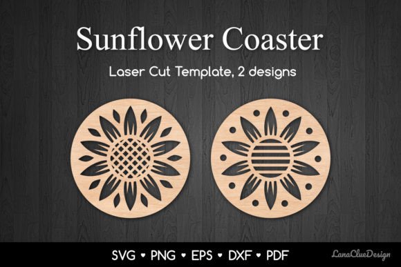 Decorative Sunflower Coaster Templates for Crafts and Graphics