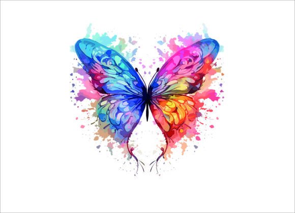 Delicate Watercolor Butterflies Design for Crafts and Graphics
