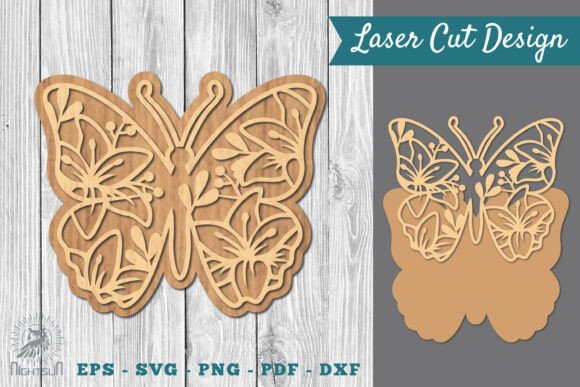Floral Butterfly Laser Cut SVG 3 for Signs and Branding
