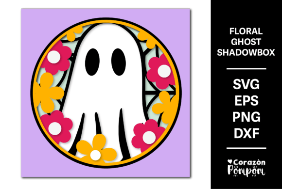 Floral Ghost Shadowbox SVG: A 3D Design for Blog and Web Publishing