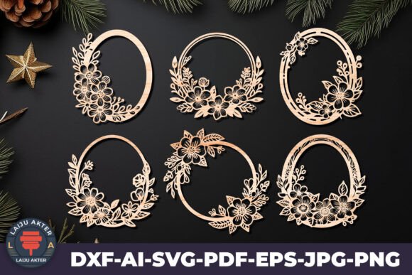 Floral Wreath Laser Cut Bundle 02 for Valentine S Day Projects