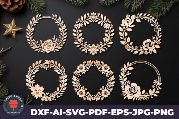 Floral Wreath Laser Cut Bundle 08 for Valentine S Day