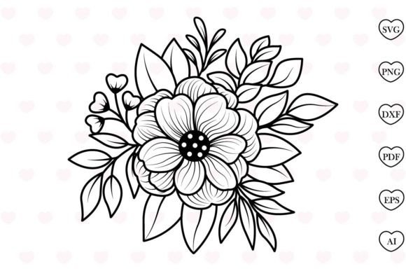 Flower Bouquet Svg Flower Svg for Print Templates and Graphics