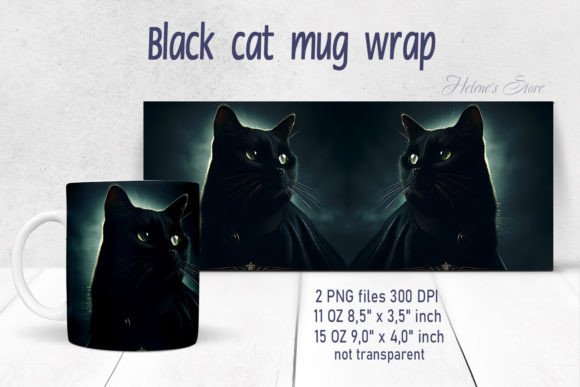 Halloween Black Cat Mug Wrap Sublimation Review