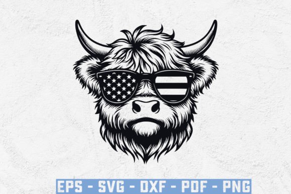 Highland Cow Head Svg for Local Business Graphics