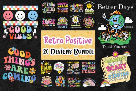 Retro Positive Quote SVG Bundle Review
