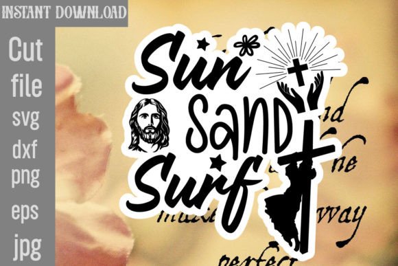 Sun Sand Surf SVG Cut File for Graphics and Crafts