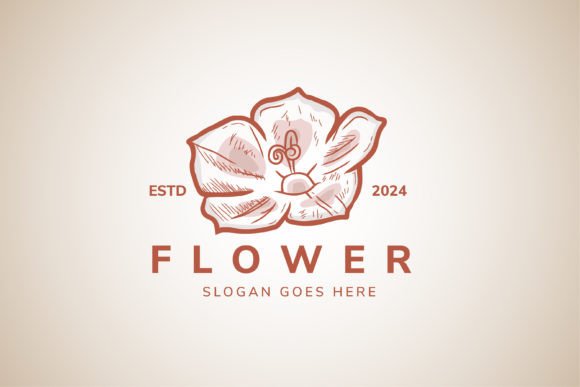 Vintage Flower Logo for Branding and Graphics