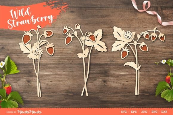 Wild Strawberry Laser Cut Files - Graphic Templates for Handmade Creations