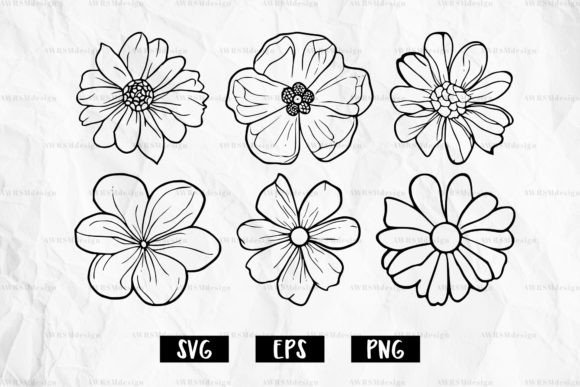 Wildflower Line Art Sublimation SVG for Branding and Decorative Graphics